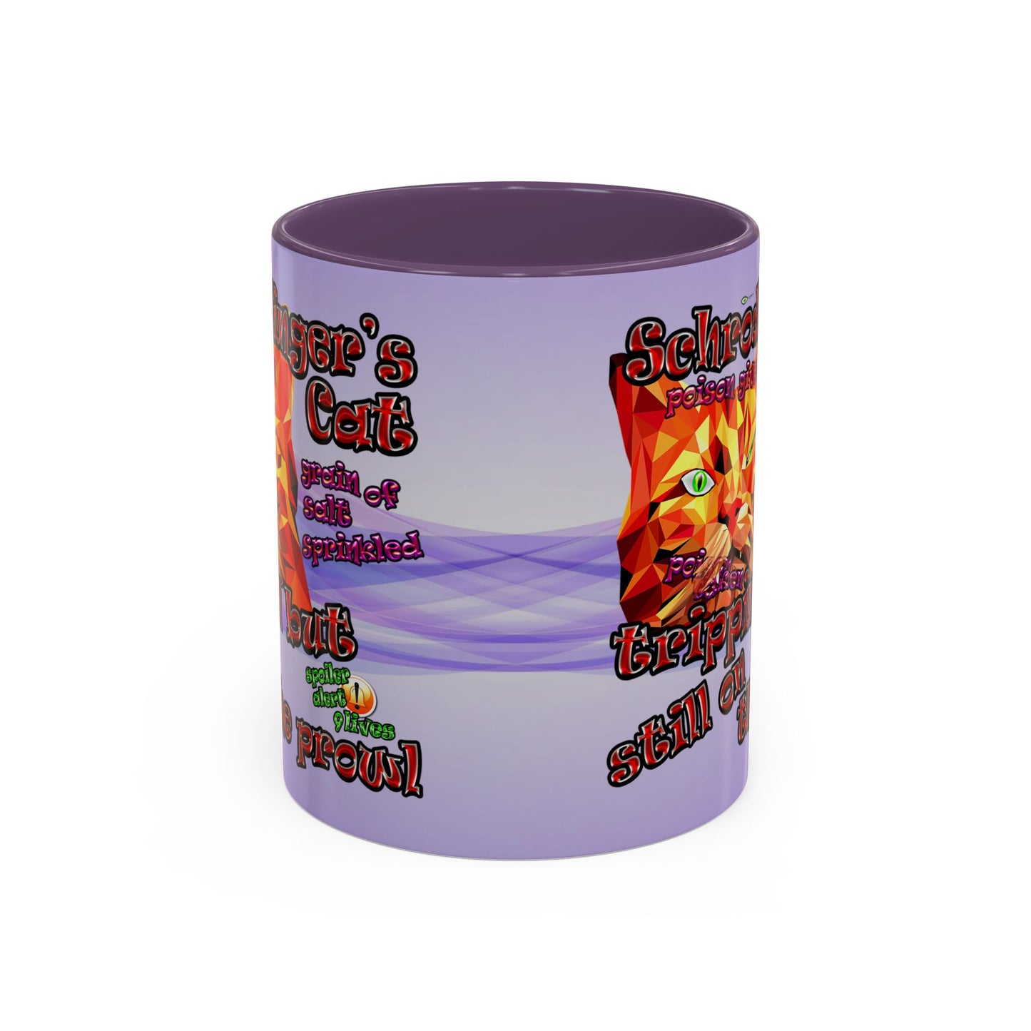 schrodinger's cat - Accent Mug (light blue-pink wave)