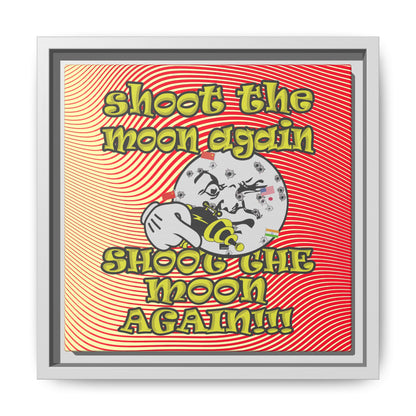 shoot the moon again - framed canvas art (yellow-orange wave)