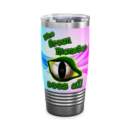 green monster - Ringneck Tumbler, 20oz (light blue-pink wave)