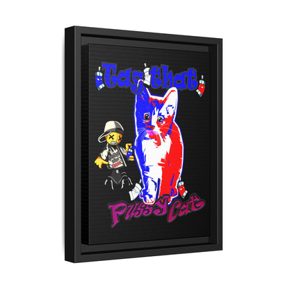 tag that - framed canvas art (black)