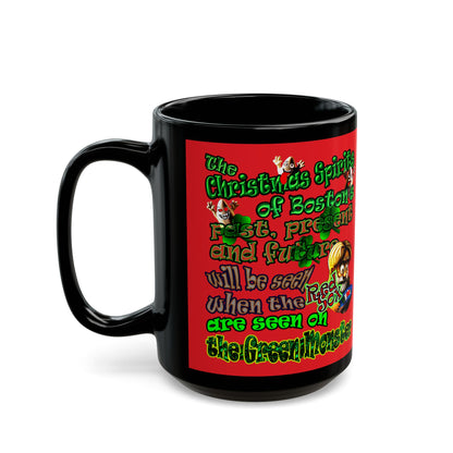 christmas spirits of boston - Black Mug (red)