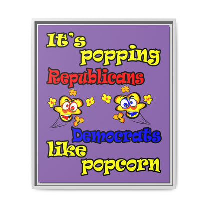 popping like popcorn - framed canvas art (light purple)