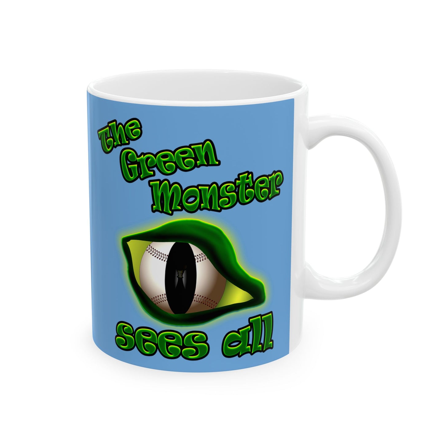 green monster - White Mug (light blue)