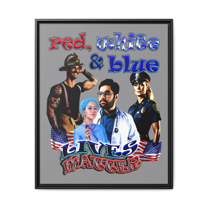 rw&b lives matter - framed canvas art (grey)