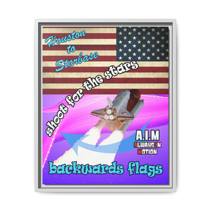 shoot for the stars - framed canvas art (purple-pink wave)
