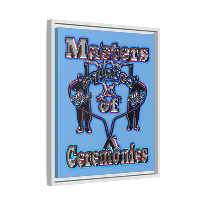 em cee squared - framed canvas art (light blue)