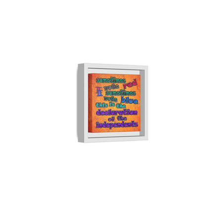 declaration of the independents - framed canvas art (burnt orange)