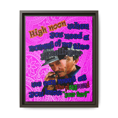 high noon - framed canvas art (pink swirl)