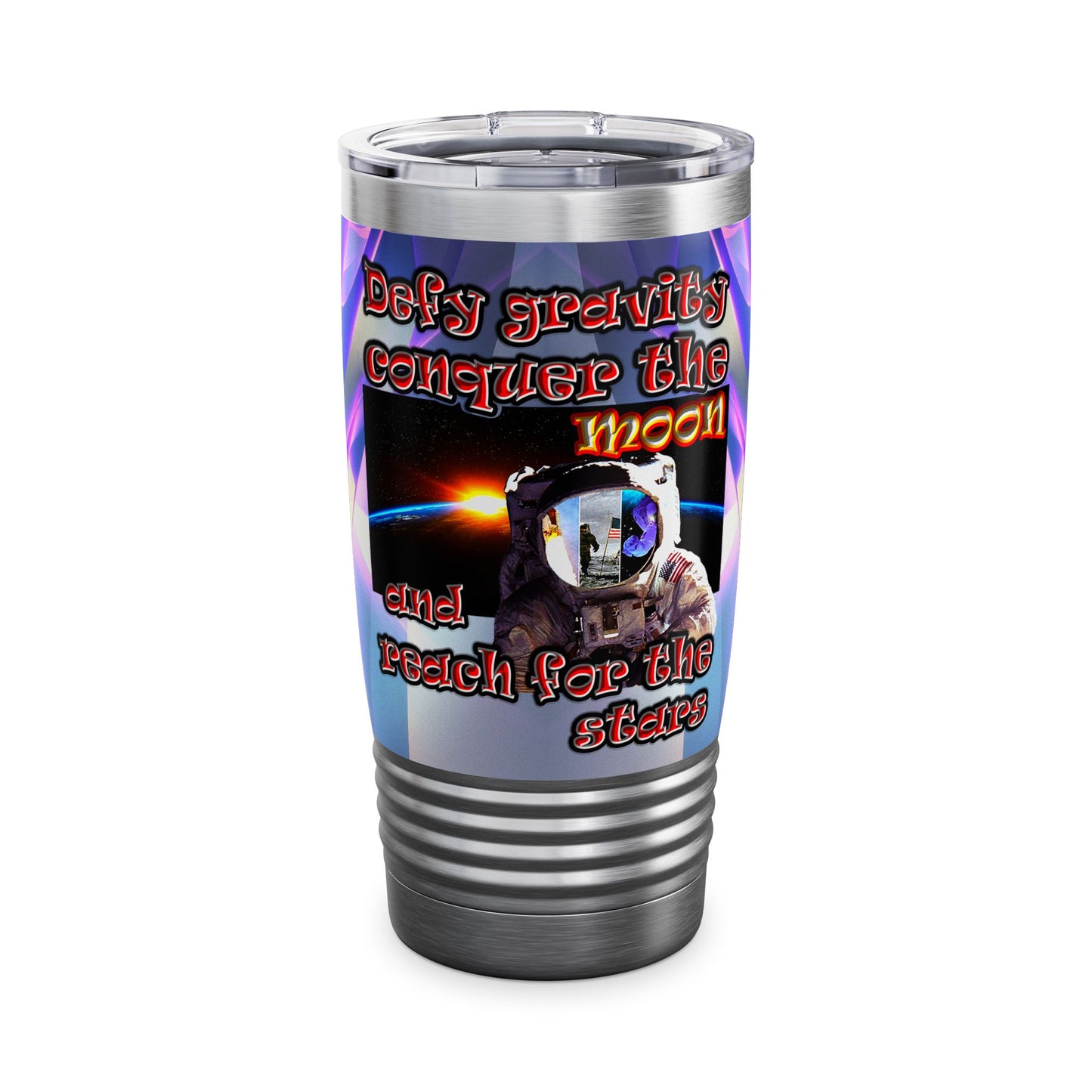 defy conquer reach - Ringneck Tumbler, 20oz (grey-pink wave)