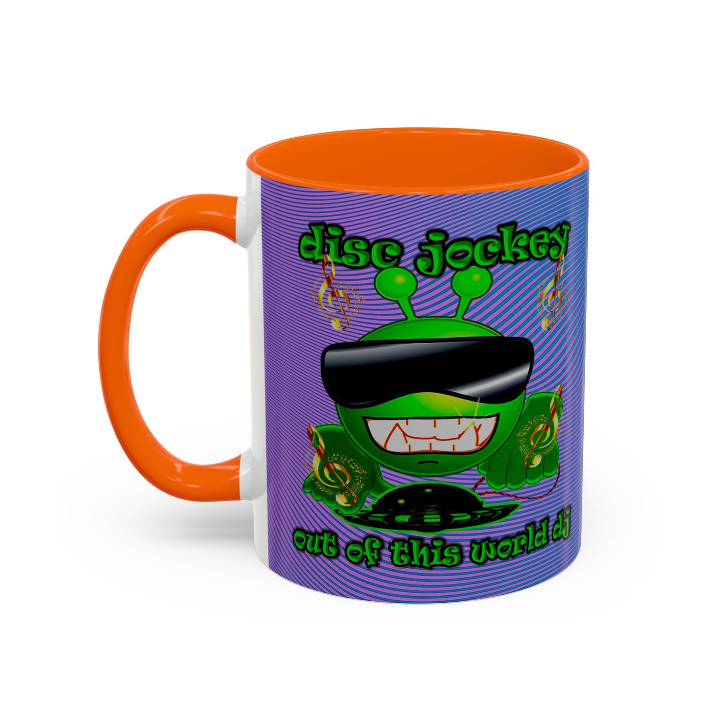 disc jockey - Accent Mug (light blue-purple wave)