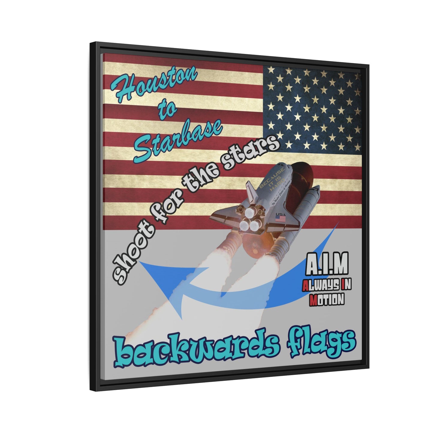 shoot for the stars - framed canvas art (light grey)