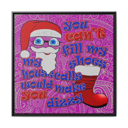 santa's shoes - framed canvas art (pink swirl)