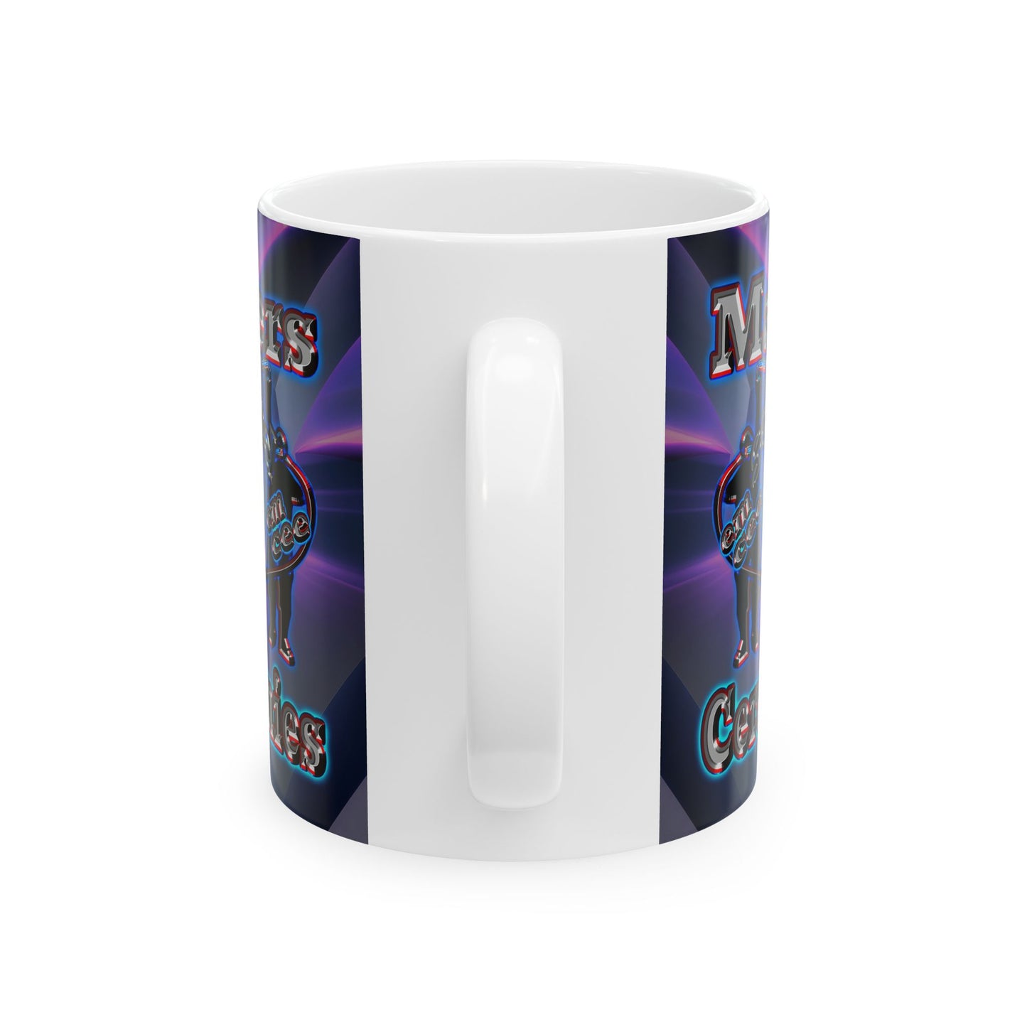 em cee squared - White Mug (grey-pink wave)