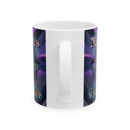 em cee squared - White Mug (grey-pink wave)