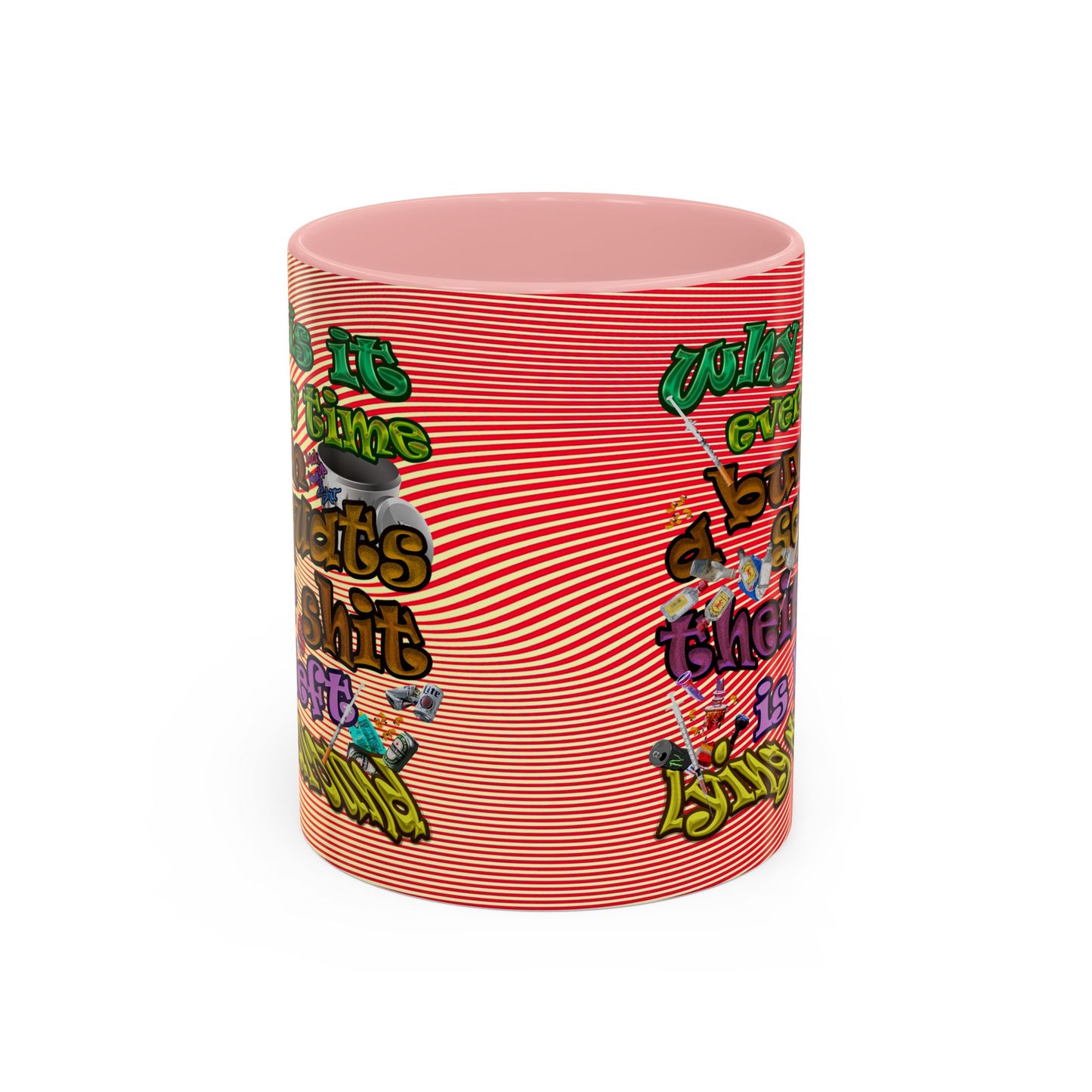 the bum's shit - Accent Mug (yellow-orange wave)