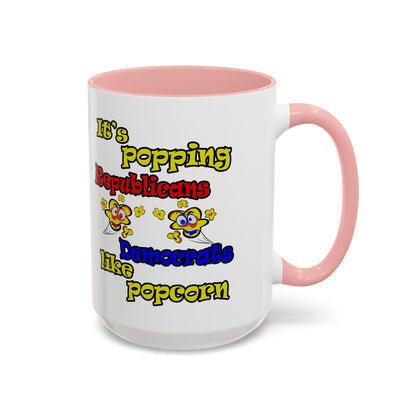 popping like popcorn - Accent Mug (white)
