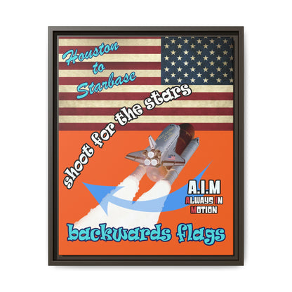 shoot for the stars - framed canvas art (orange)