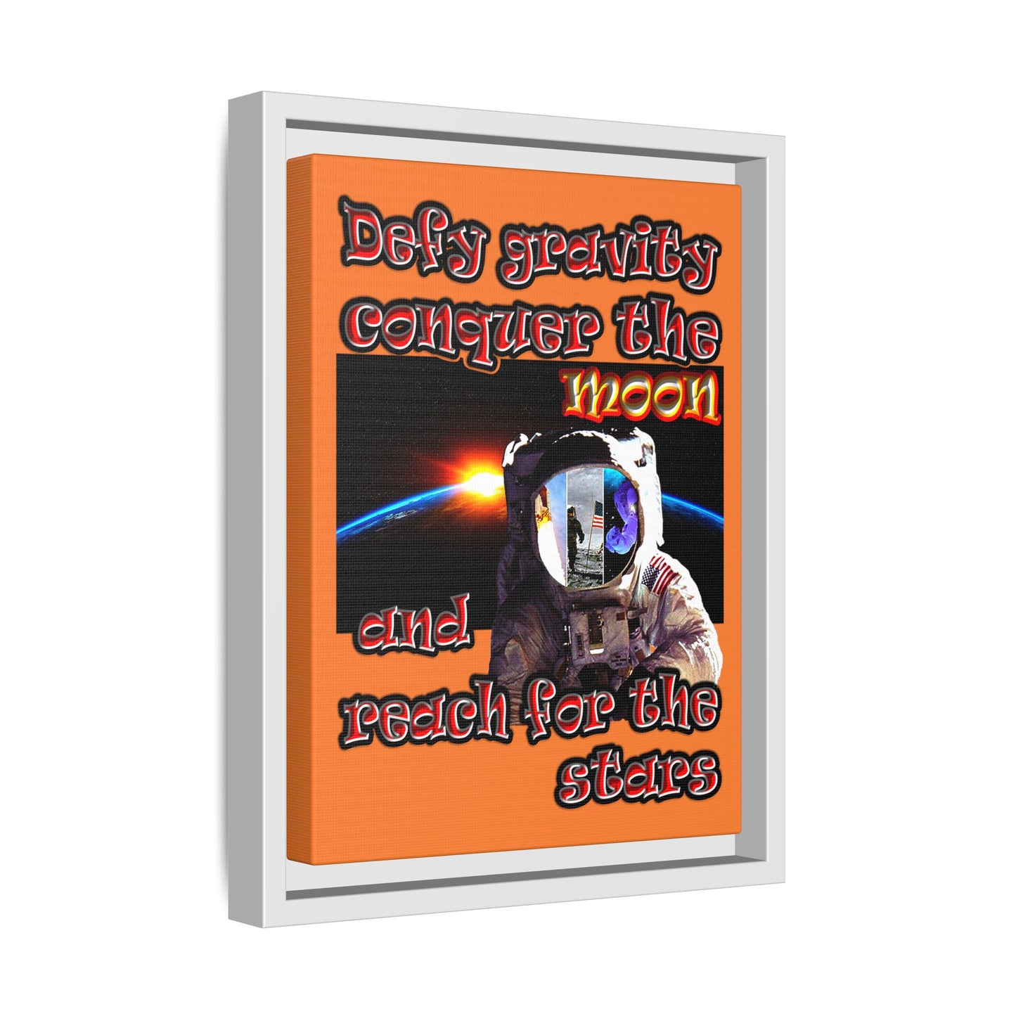 defy conquer reach - framed canvas art (crusta)