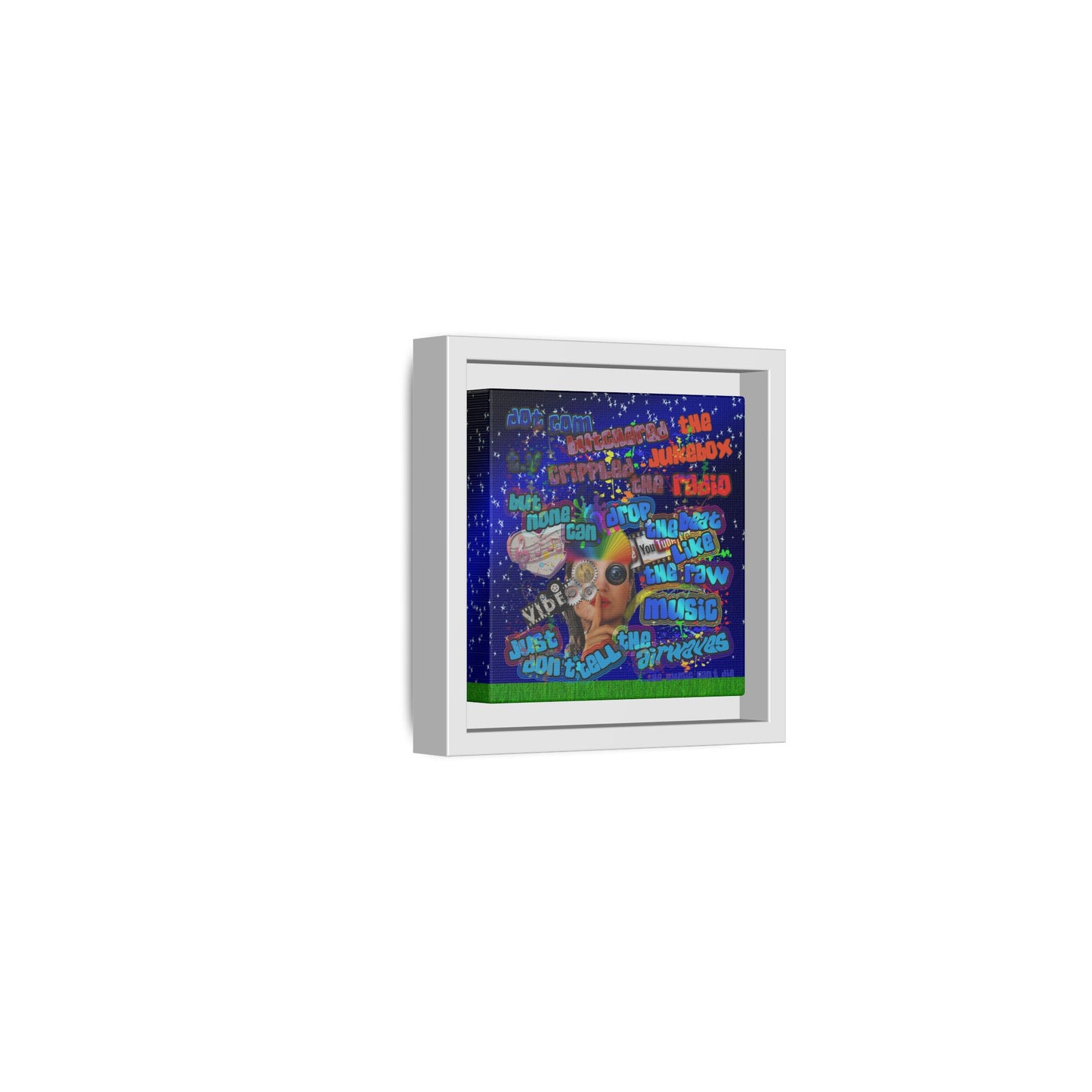 drop the beat - framed canvas art ('snoops' background)