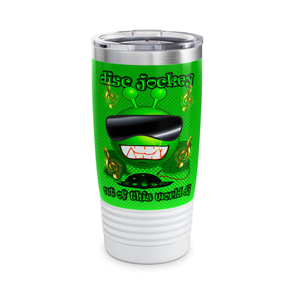disc jockey - Ringneck Tumbler, 20oz (logo green)