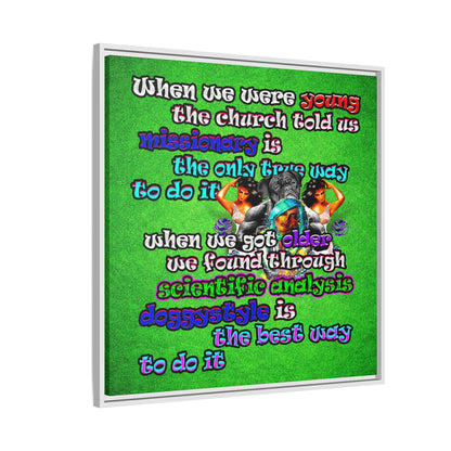 doggystyle - framed canvas art (green turf)