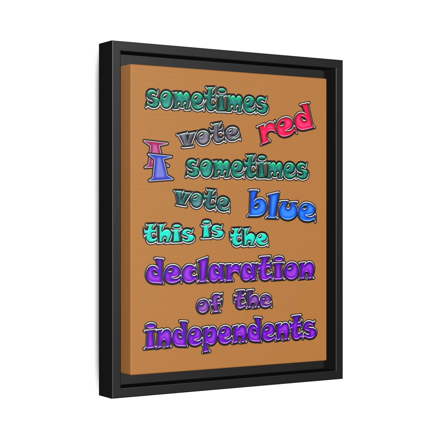 declaration of the independents - framed canvas art (light brown)