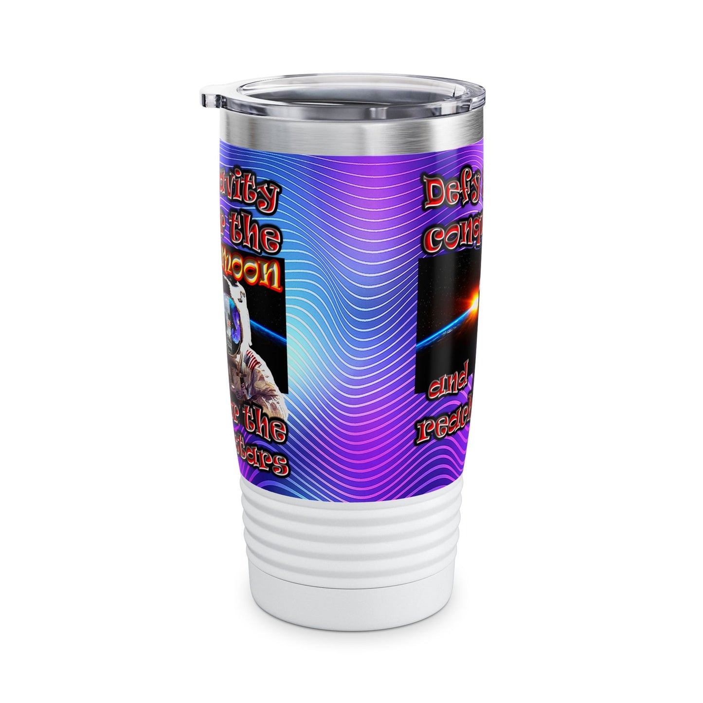 defy conquer reach - Ringneck Tumbler, 20oz (purple wave)