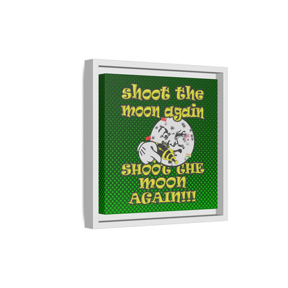 shoot the moon again - framed canvas art (logo green)