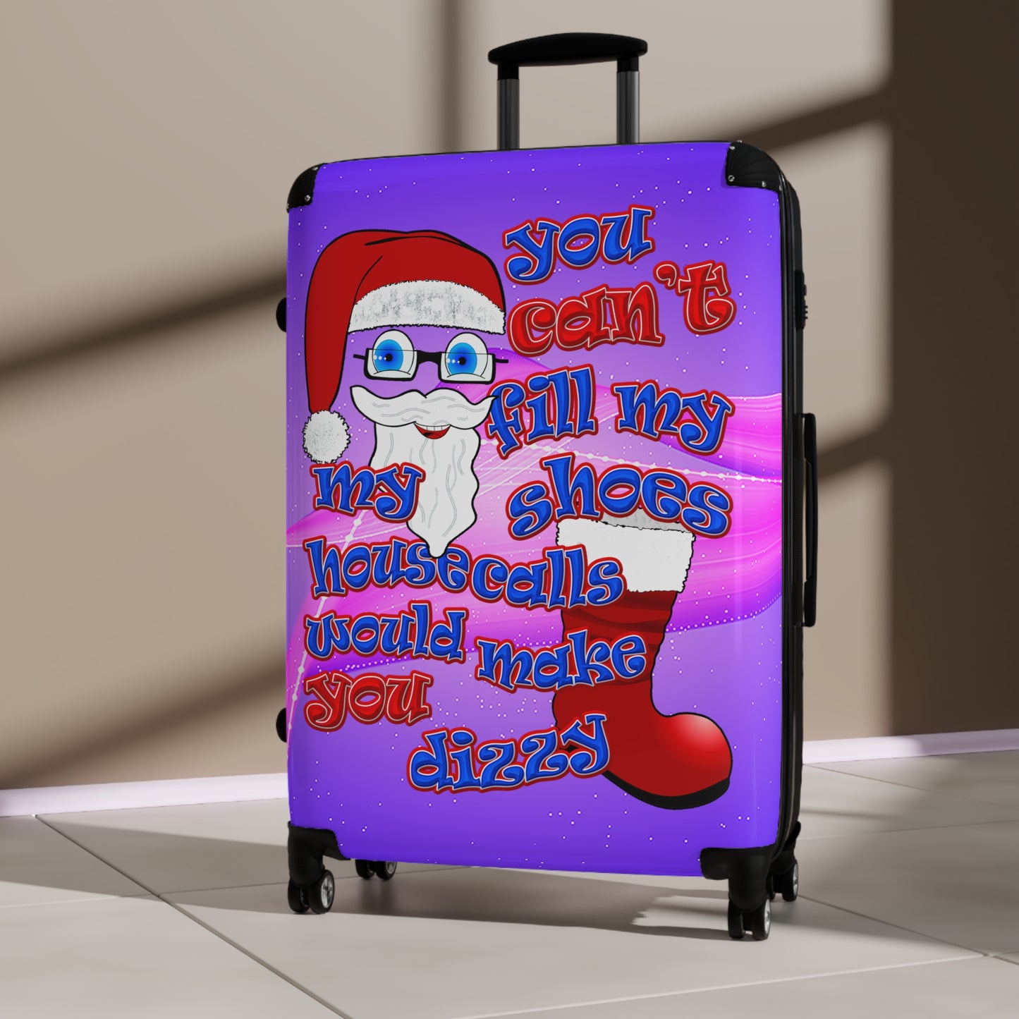 santa's shoes - Suitcase (purple-pink wave)