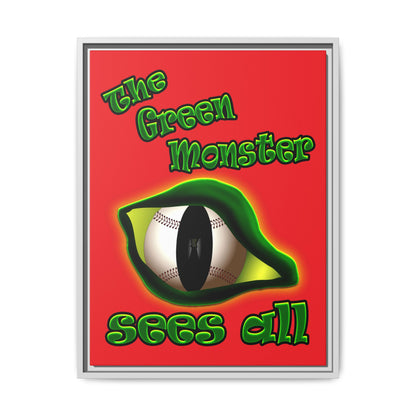 green monster - framed canvas art (red)
