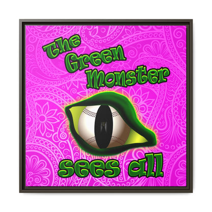 green monster - framed canvas art (pink swirl)