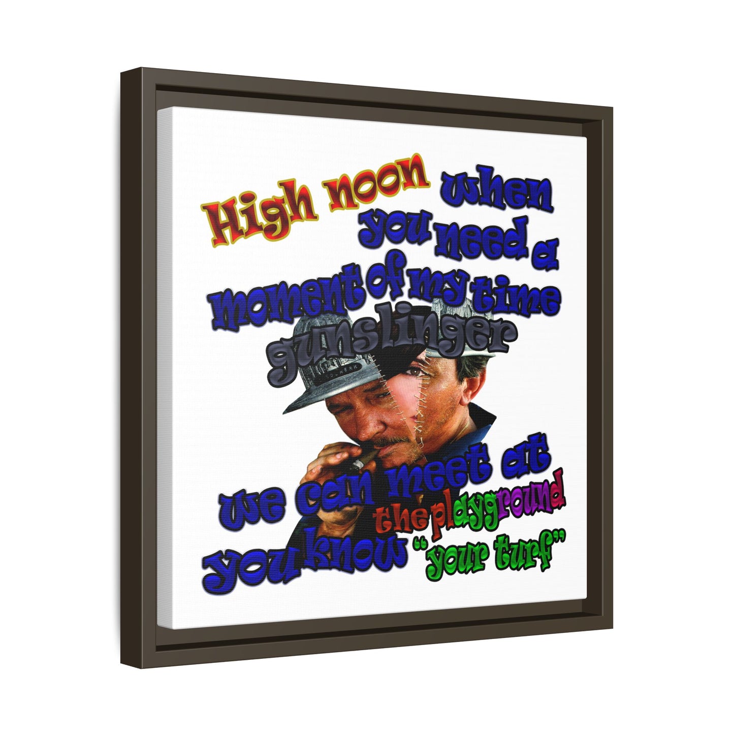 high noon - framed canvas art (white)