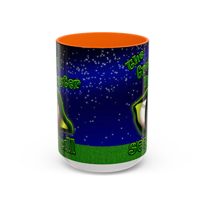 green monster - Accent Mug ('snoops' background)