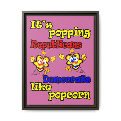 popping like popcorn - framed canvas art (light pink)