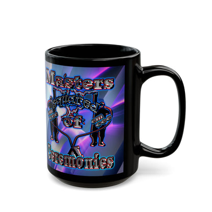 em cee squared - Black Mug (grey-pink wave)