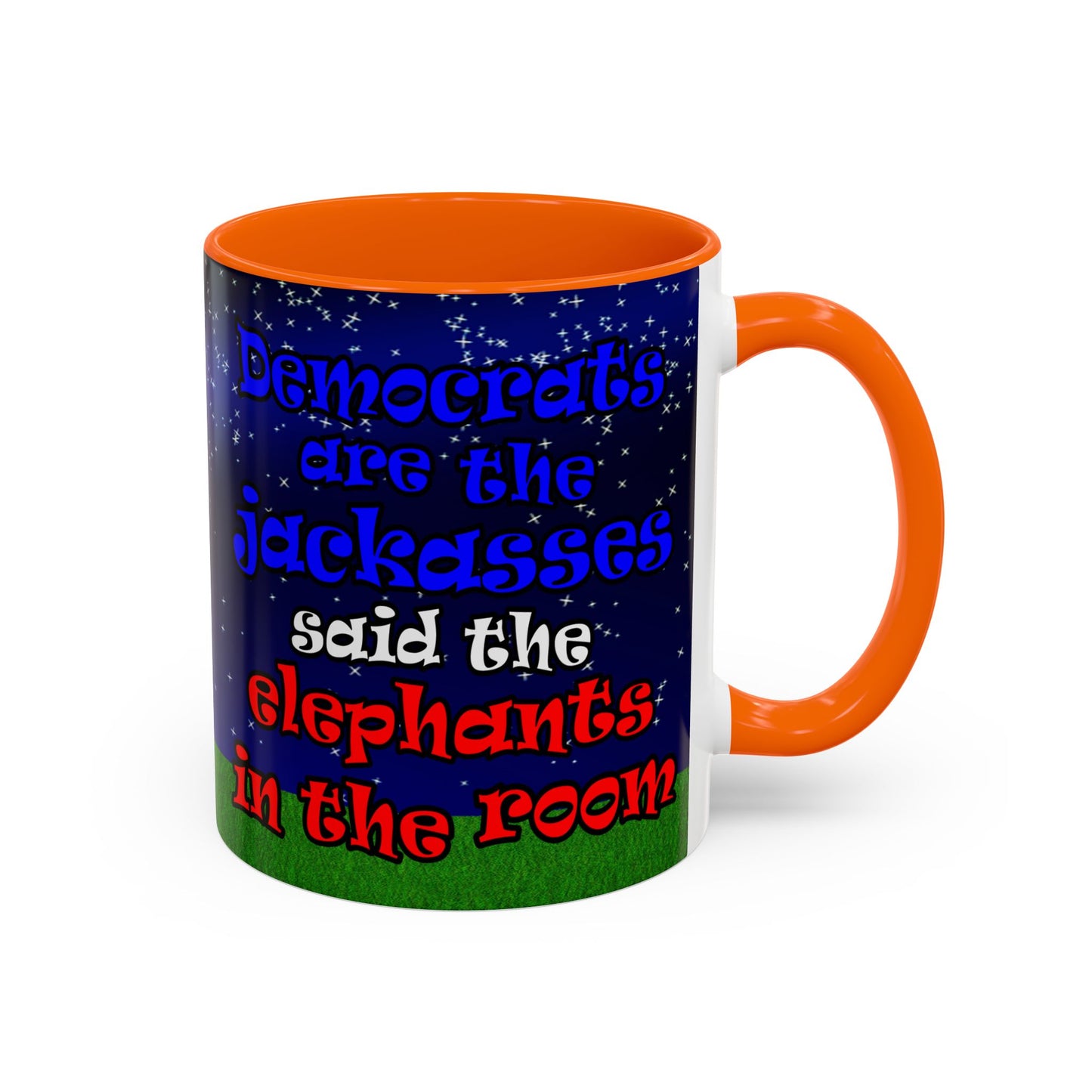 donkeys and elephants - Accent Mug ('snoops' background)