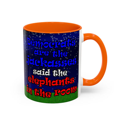 donkeys and elephants - Accent Mug ('snoops' background)