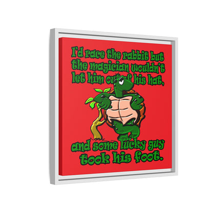 turtle race - framed canvas art (red)
