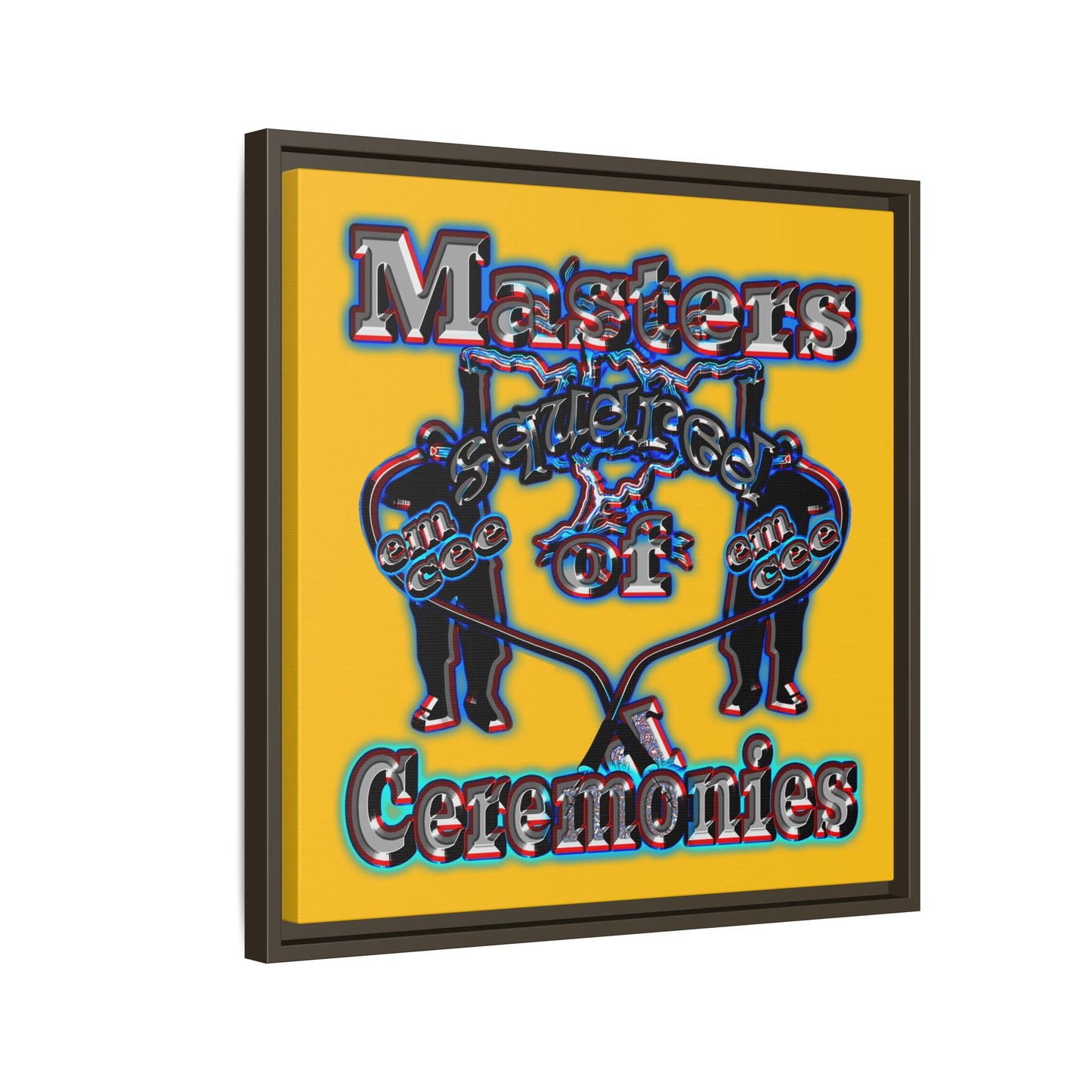 em cee squared - framed canvas art (yellow)