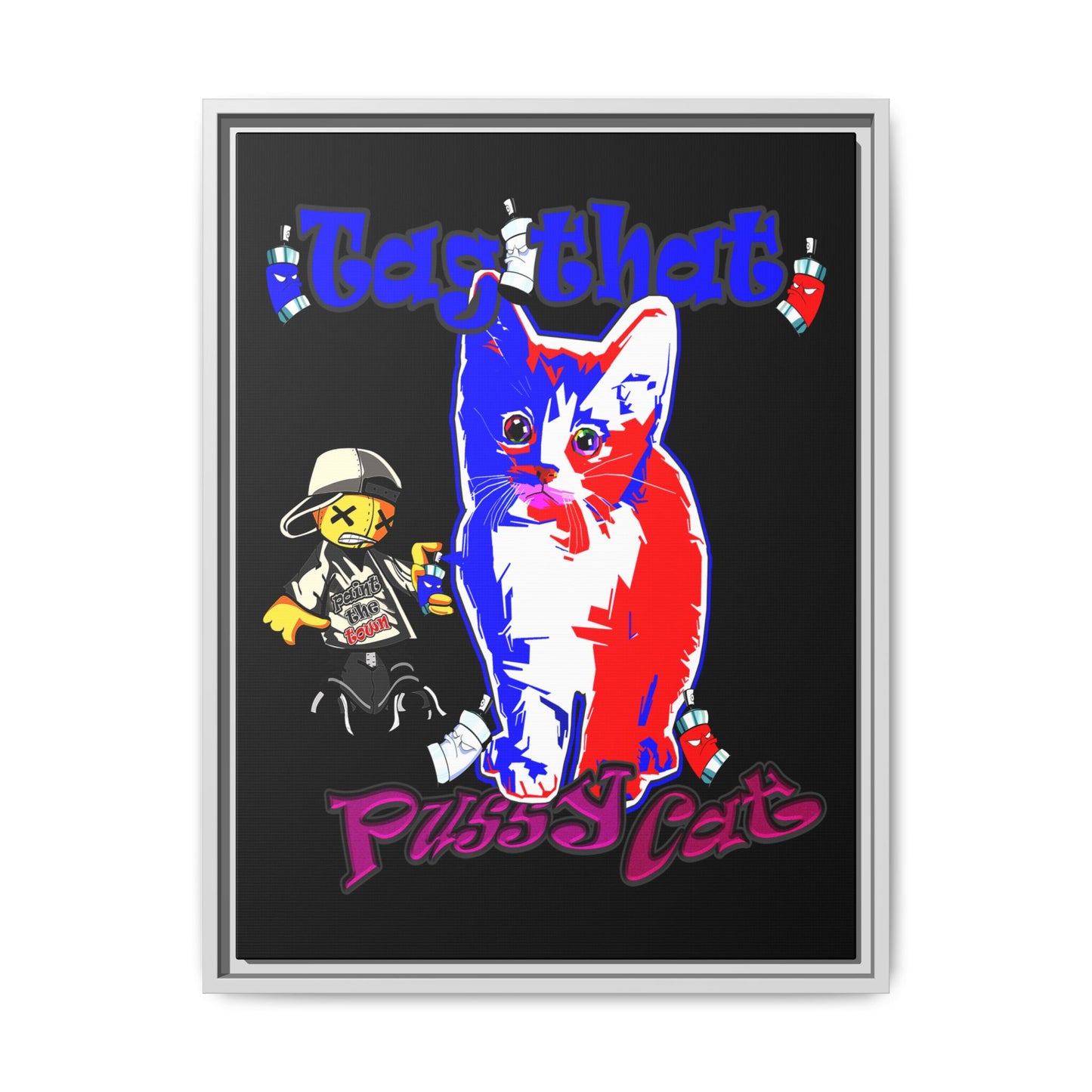 tag that - framed canvas art (black)