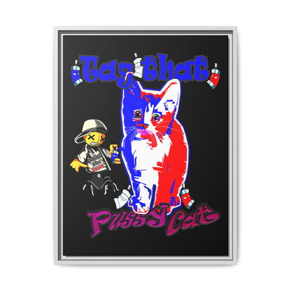 tag that - framed canvas art (black)