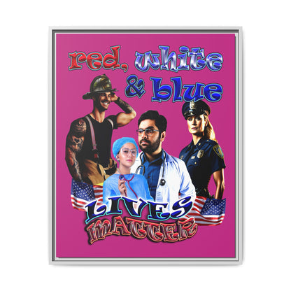 rw&b lives matter - framed canvas art (pink)