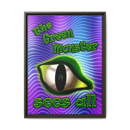 green monster - framed canvas art (purple wave)