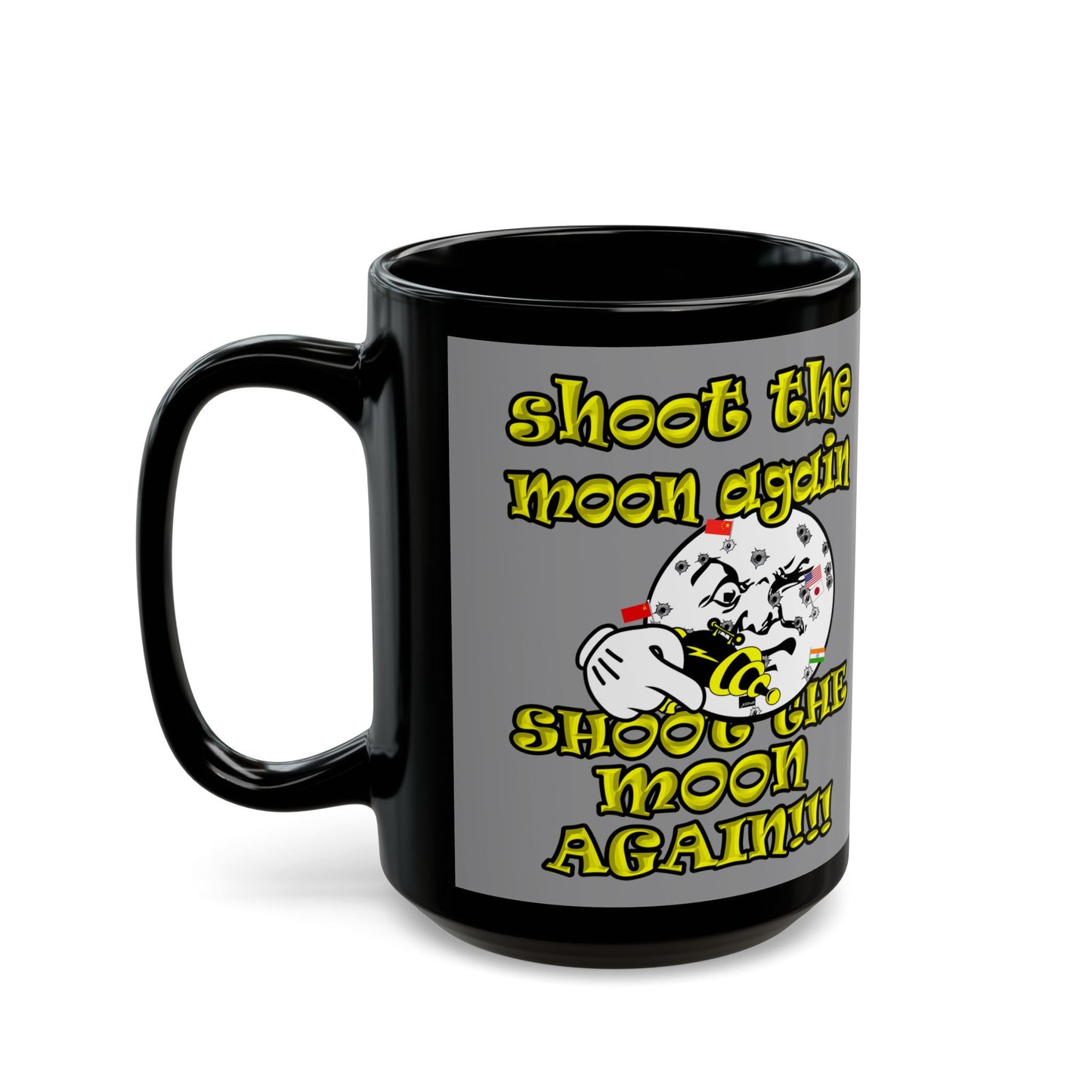 shoot the moon again - Black Mug (grey)