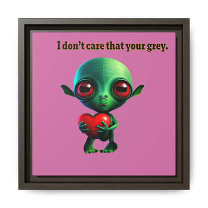 I don't care that your grey - framed canvas art (light pink)