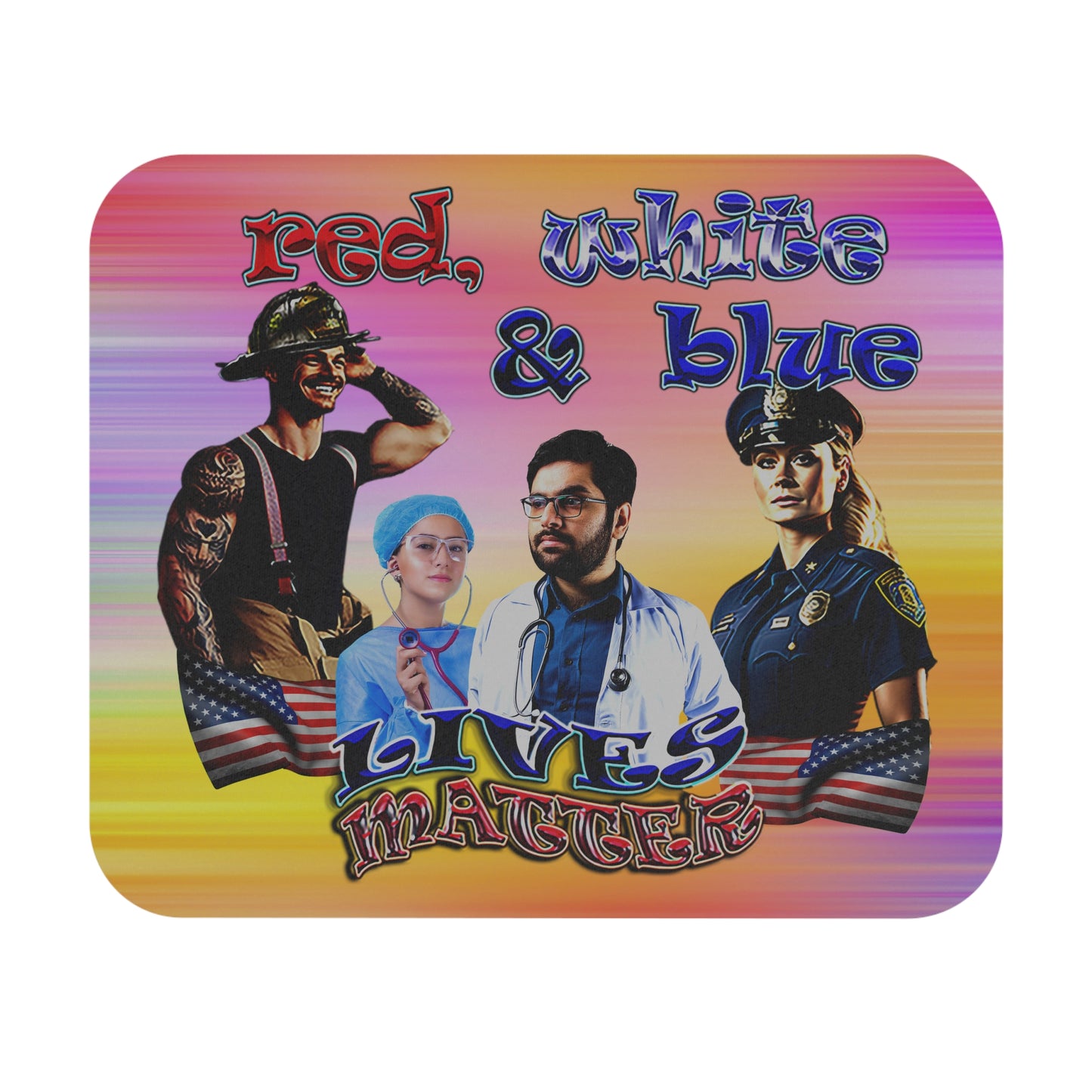 rw&b lives matter - Mouse Pad (Rectangle) (color blur)