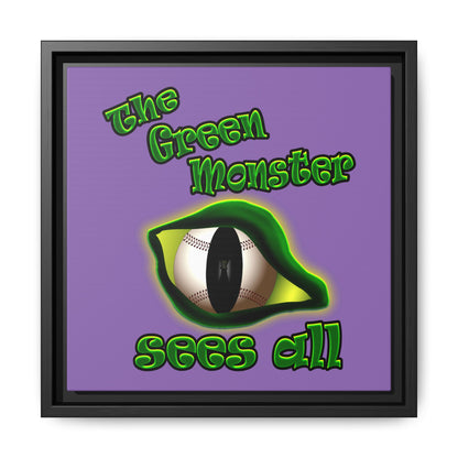 green monster - framed canvas art (light purple)