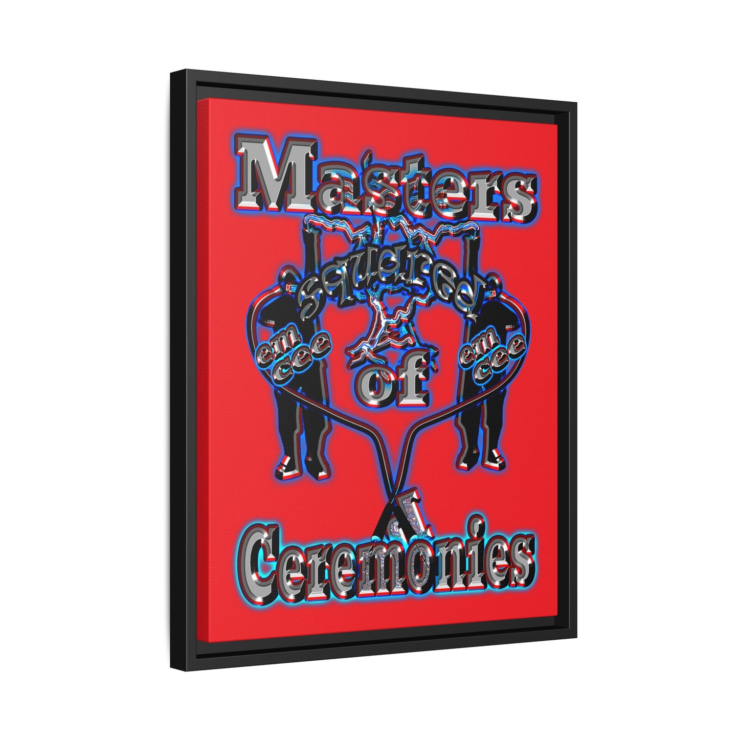 em cee squared - framed canvas art (red)
