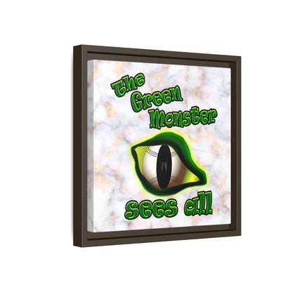 green monster - framed canvas art (white marble)