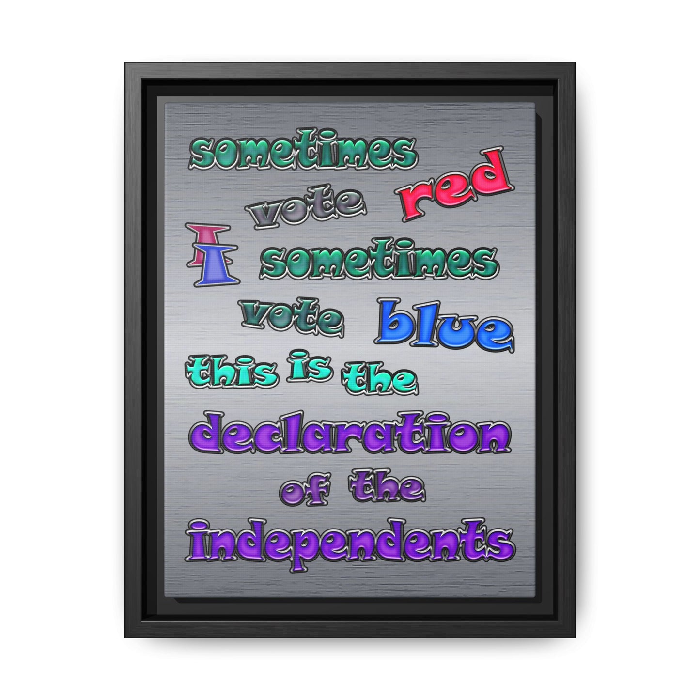 declaration of the independents - framed canvas art (brushed nickel)